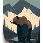 Poster Bär In Den Bergen In Der Abbildung