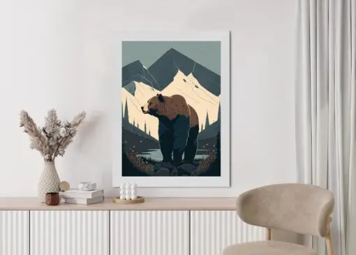 Poster Bär In Den Bergen In Der Abbildung