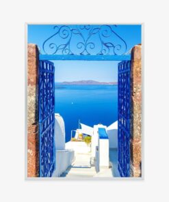 Poster Blick Auf Das Malerische Blaue Meer Von Santorini