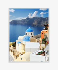Poster Blick Auf Die Stadt Oia Und Das Blaue Meer