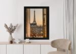 Poster Blick Aus Dem Fenster Des Pariser Eiffelturms Bei Sonnenuntergang