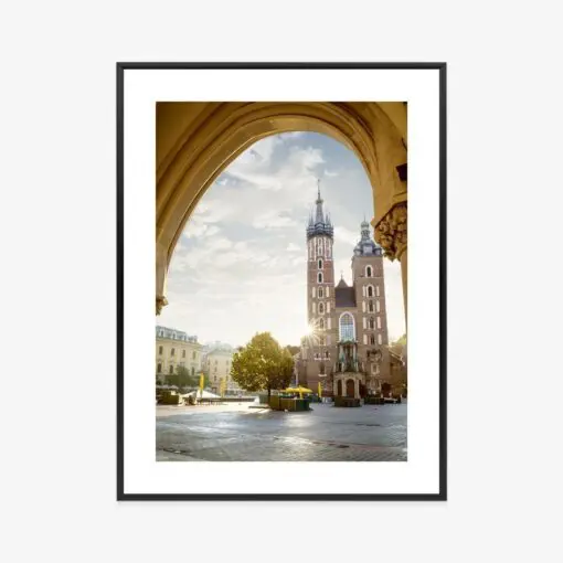 Poster Blick Von Der Tuchhalle Auf Die Marienkirche In Krakau