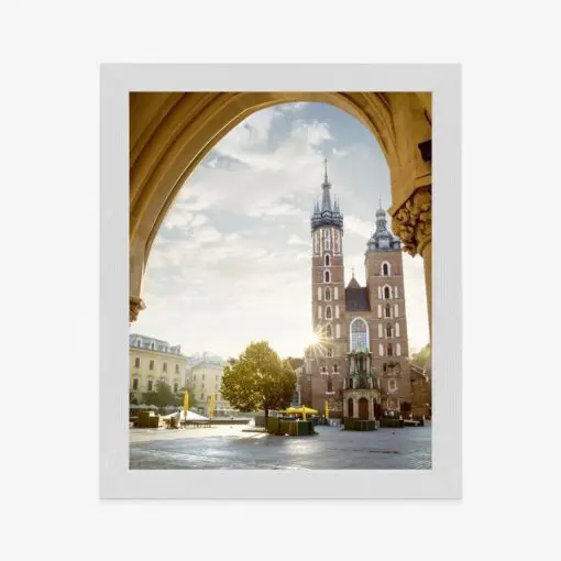 Poster Blick Von Der Tuchhalle Auf Die Marienkirche In Krakau