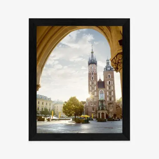 Poster Blick Von Der Tuchhalle Auf Die Marienkirche In Krakau
