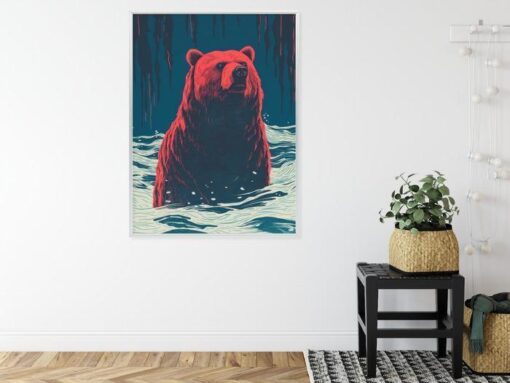 Poster Braunbär Im Wasser