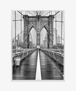Poster Brooklyn Suspension Bridge In Den Farben Schwarz Und Weiß