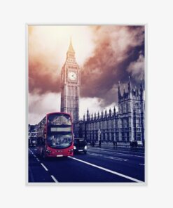 Poster Der Rote Bus Und Der Palace Of Westminster