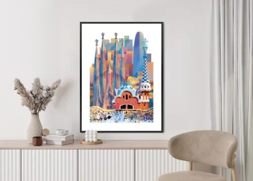 Poster Die Berühmte Architektur Der Barcelona-Abstraktion