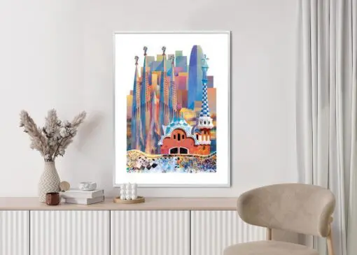Poster Die Berühmte Architektur Der Barcelona-Abstraktion