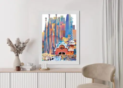 Poster Die Berühmte Architektur Der Barcelona-Abstraktion