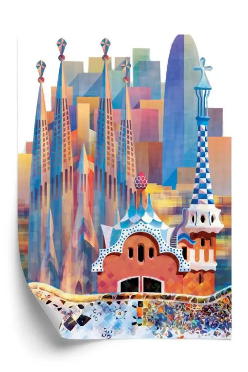 Poster Die Berühmte Architektur Der Barcelona-Abstraktion