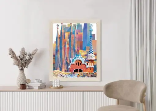 Poster Die Berühmte Architektur Der Barcelona-Abstraktion
