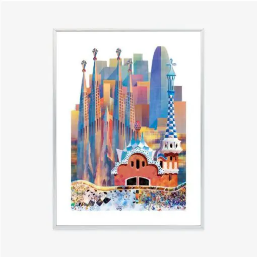 Poster Die Berühmte Architektur Der Barcelona-Abstraktion