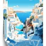 Poster Die Charakteristische Griechische Architektur Von Santorini