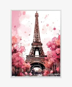 Poster Eiffelturm - Aquarell In Rosatönen