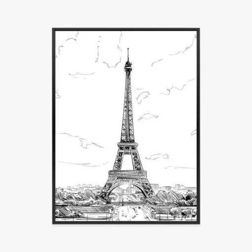 Poster Eiffelturm - Skizze