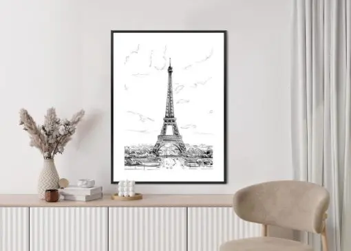 Poster Eiffelturm - Skizze