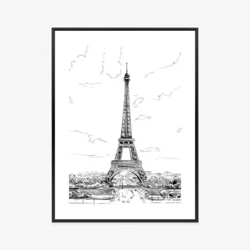 Poster Eiffelturm - Skizze