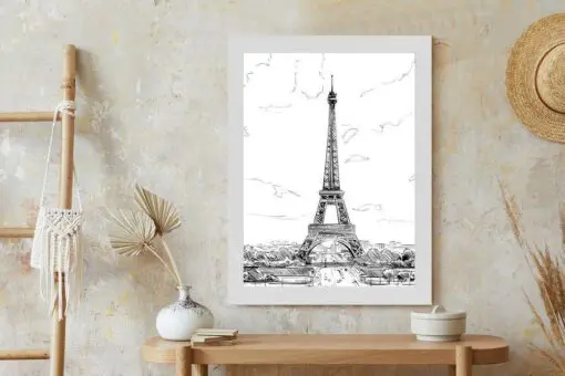 Poster Eiffelturm - Skizze