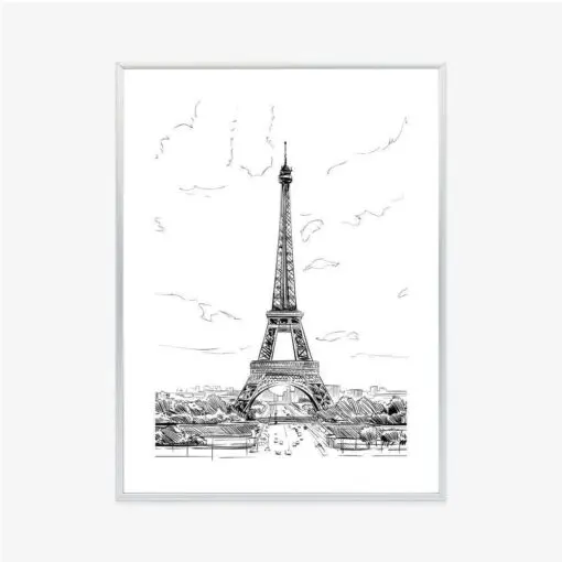 Poster Eiffelturm - Skizze