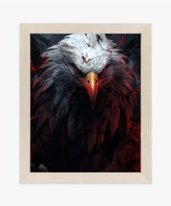 Poster Ein Adler Mit Roten Und Schwarzen Federn Und Bedrohlichem Blick