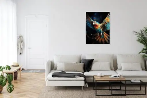 Poster Ein Bunter Papagei Mit Ausgebreiteten Flügeln