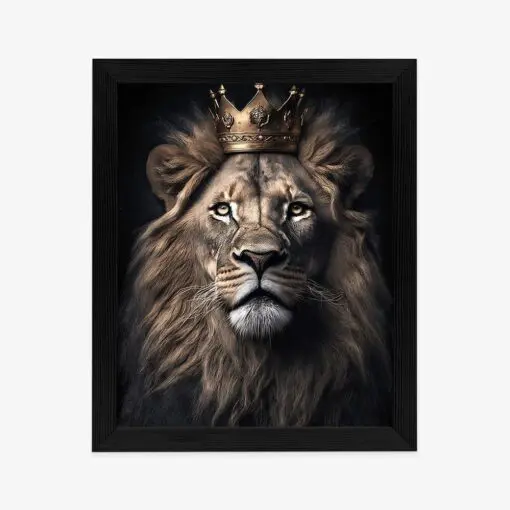 Poster Ein Löwe Mit Krone In Einem Realistischen Porträt