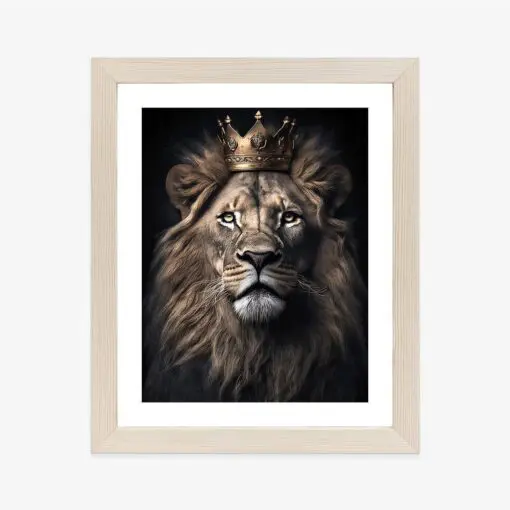 Poster Ein Löwe Mit Krone In Einem Realistischen Porträt