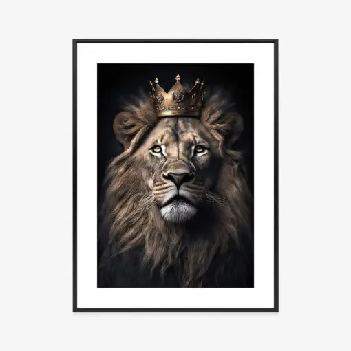 Poster Ein Löwe Mit Krone In Einem Realistischen Porträt