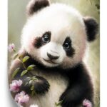 Poster Ein Märchenhafter Panda In Blumen