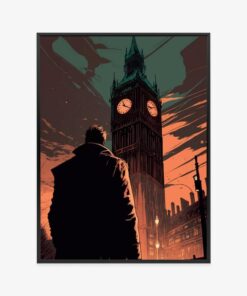 Poster Ein Mann Und Big Ben Im Comic-Stil