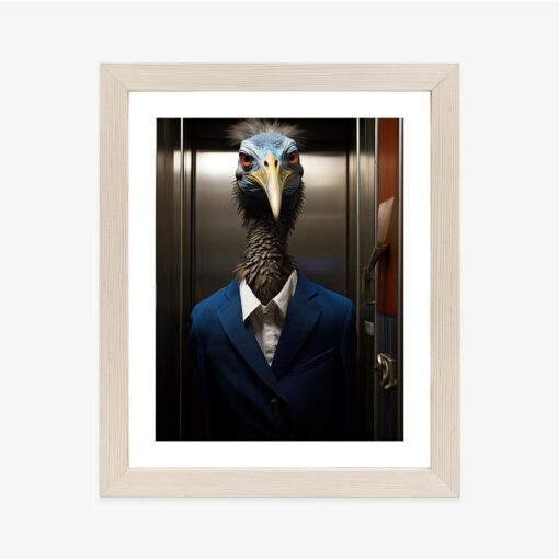 Poster Ein Vogel Mit Schnabel In Jacke Und Hemd