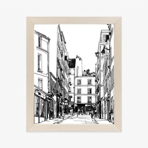 Poster Eine Straße In Der Nähe Von Montmartre In Paris - Skizze