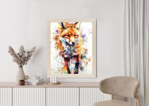 Poster Fuchs Auf Einem Farbenfrohen Gemälde