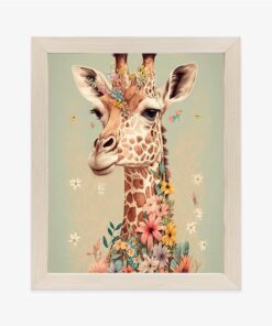 Poster Giraffe In Blumen