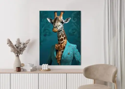 Poster Giraffe In Menschlicher Kleidung