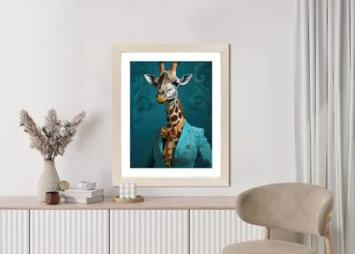 Poster Giraffe In Menschlicher Kleidung