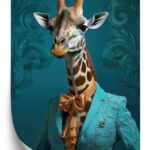 Poster Giraffe In Menschlicher Kleidung
