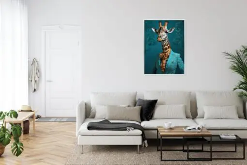 Poster Giraffe In Menschlicher Kleidung
