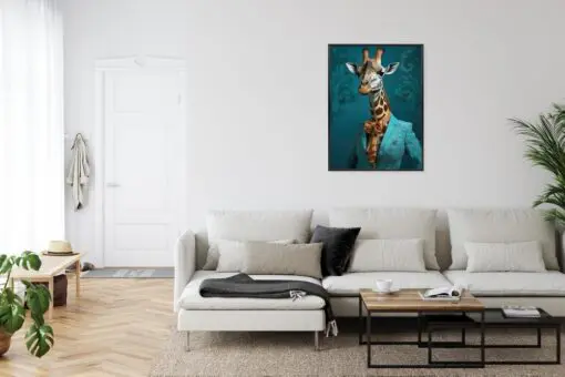 Poster Giraffe In Menschlicher Kleidung