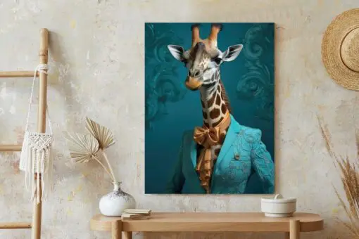 Poster Giraffe In Menschlicher Kleidung