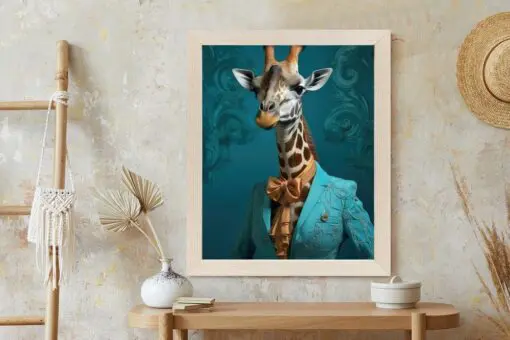 Poster Giraffe In Menschlicher Kleidung