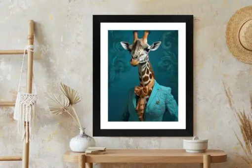 Poster Giraffe In Menschlicher Kleidung