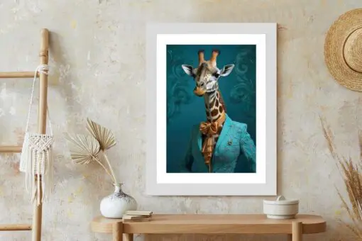Poster Giraffe In Menschlicher Kleidung