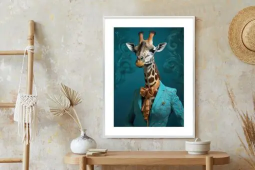 Poster Giraffe In Menschlicher Kleidung