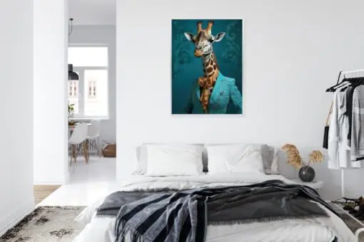 Poster Giraffe In Menschlicher Kleidung