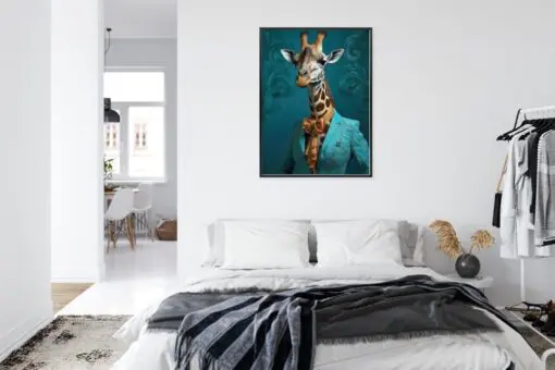Poster Giraffe In Menschlicher Kleidung