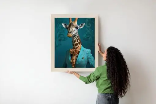 Poster Giraffe In Menschlicher Kleidung