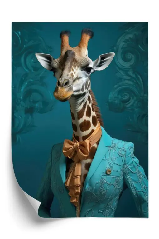 Poster Giraffe In Menschlicher Kleidung