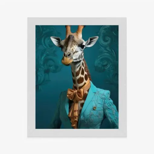 Poster Giraffe In Menschlicher Kleidung